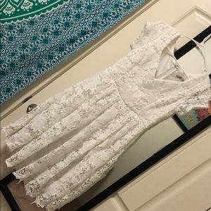 White Floral Lace Dress from Charlotte Russe